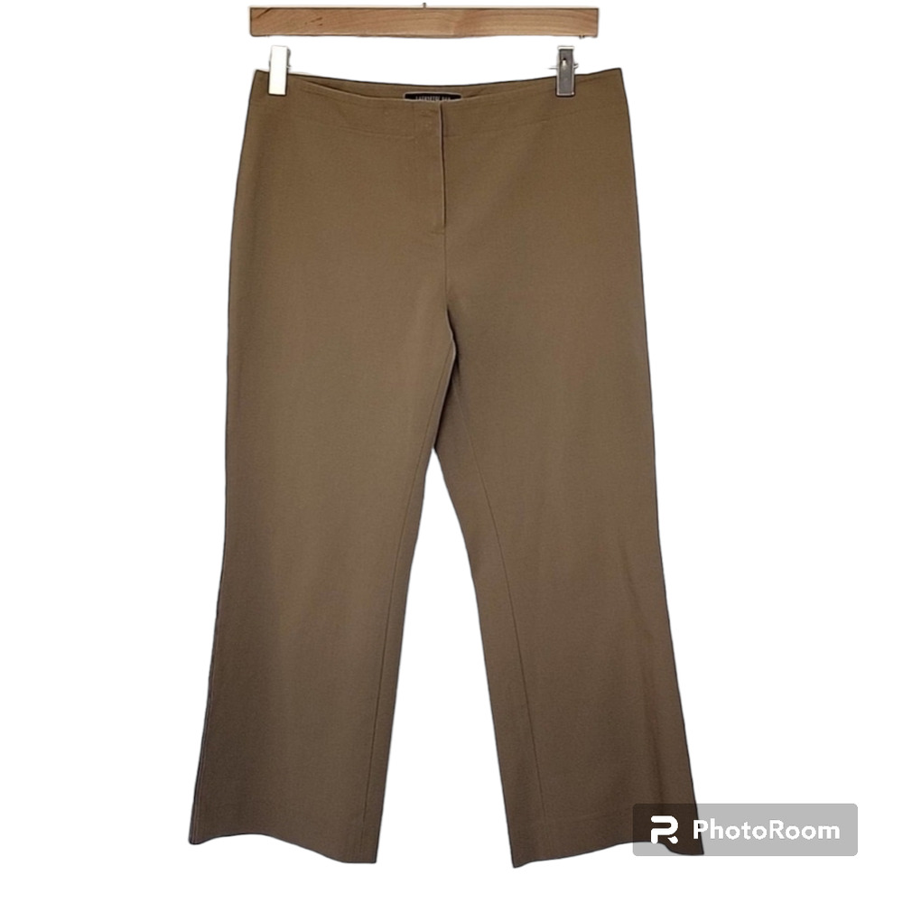 Lafayette 148 Cropped Kick Flare Grosgrain Trim Pants, 4